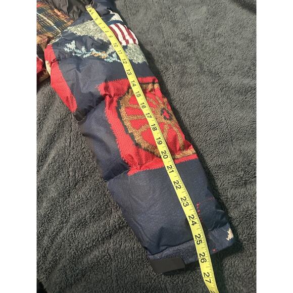 SMALL Ralph Lauren Polo Country Jacket Mens Multi Hooded Puffer Patchwork Flag - Picture 6 of 8